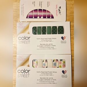 NEW Set Of 3 Nail Wraps (2) Colorstreet And 1 Off Brand Nail Wrap Stickers